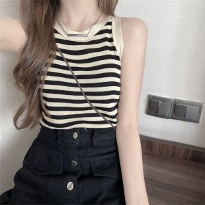 French Chic Versatile Stylish Stripe Vest