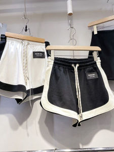 Quần Short Thể Thao Màu Khối Cạp Cao Dáng Rộng Cho Nữ Quần Chạy Bộ Yoga Thường Ngày Quần Ống Rộng Thời Trang Mùa Hè 2025