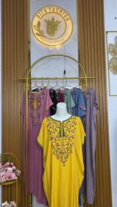 Daster Bordir Sabrina Katun Rayon Premium Polos Busui Bumil Frendly