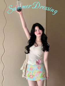 Váy Ngắn Họa Tiết Sơn Dầu Cạp Cao Cho Nữ Mùa Hè Chống Ánh Sáng Váy Ngắn Ôm Sát Váy Ngắn Cotton Váy Ngắn Dáng Chữ a