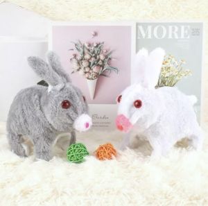 MAINAN BONEKA ANJING / KUCING / KELINCI GERAK TENAKA BATERAI BISA NYALA PROMO TERMURAH COD