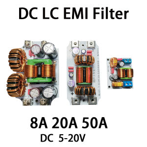 DC 5V-20V Car Audio Power Noise Filter 8A 20A 50A DC LC-EMI Filter Clean FOR 12V 15V Hi-Fi DAC Decoder Amplifier Purification RF