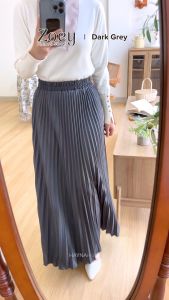 HAYNA Zoey Pleats Skirt (Dark Grey) - Rok Wanita Plisket