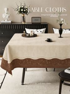 French Vintage-Like Linen Drape Tablecloth
