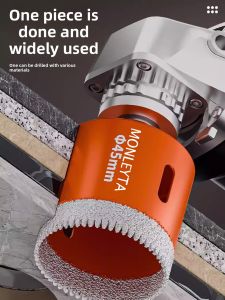 MONLEYTA | High Hardness Diamond Coated Corner Grinder Tile Drilling Machine Glass Punching Tile Hole Saw Drill Dry Drill Special Tool