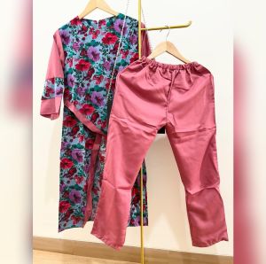 ●ECLAIRE● 0IS Setelan Celana Bunga Kembang Floral Flower Lebaran Fashion Muslim Cantik Mode Modis Aminah