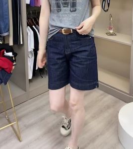 Quần Short Denim Ống Rộng Màu Trơn Đơn Giản Cho Nữ Mùa Hè 2023 Quần Bó Thon Gọn Cao Cấp Có Thể Kết Hợp Với Mọi Trang Phục