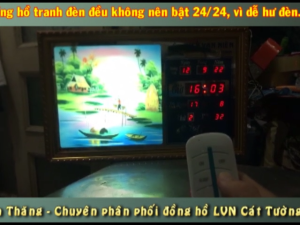 Đồng hồ Lịch Vạn Niên tranh đèn treo tường hiệu Cát Tường_tranh Đồng Quê 55443_KT 55x35x7cm_Có 2 loại (Không remote đèn và Có remote đèn)