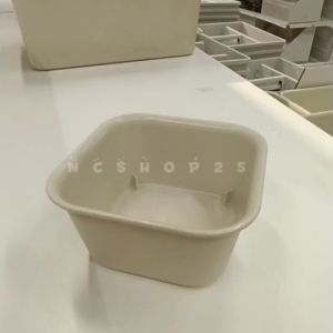 IKEA กล่องพลาสติกใส่ สีเบจ 10x10x5 ซม กระจุกกระจิก 90 ปริมาณ