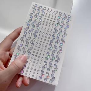 1 Tấm 3D Giấc Mơ Màu Sắc Tình Yêu-Trái Tim Đá Quý Hình Dán Hình Xăm Hình Xăm Kim Cương Tròn Tạm Thời Cho DIY Mắt/Mặt/Tóc Trang Điểm Trang Sức Đề Can