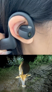 VOULAO E12 Smart AI Camera Headphones Bone Conduction Wireless Bluetooth 6.0 Earbuds 1080P HD Video Recording 8MP 6-Axis Anti-Shake Open Ear Sports Headset IP54