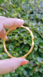 กำไลข้อไผ่ กำไลลายไม้  เครื่องประดับแฟชั่น  กำไลเสริมพลังบวก  ดีไซน์ทันสมัยจากสแตนเลส เสริมความมั่นคงและโชคลาภ A1-P168