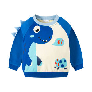 Dinosaur Cotton Sweatshirt Childrens Autumn Winter New Style Baby Infant Top Fashionable Kids Clothing Pure Cotton Medium Small Children