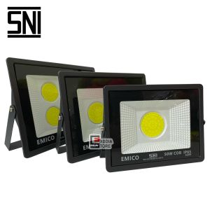 Emico Lampu Sorot SMD LED COB 50 Watt SNI Waterproof IP65 Lampu Tembak Floodlight utk Panggung / Outdoor / Taman
