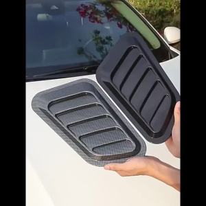 Universal Car Hood Scoop Carbon Fiber Air Intake Vent Cover 2PCS Styling Accessories Exterior Decoration for Easy Install