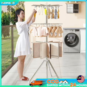Towel Hanging Rack | Rak Baju | 3 Tier Foldable Drying Clothes Rack | Foldable Towel Rack | Ampaian Baju Bayi | Ampaian Baju Baby