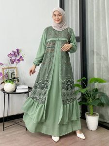 GAMIS CARDIGAN WANITA CERUTTY BABYDOLL FULL FURING PREMIUM TERBARU BATIK PUTRI NURMA