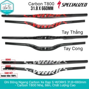 Ghi Đông Ngang Carbon T800 Xe Đạp S-WORKS 31.8x660mm – Siêu Nhẹ Chắc Cứng