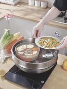 IVE | Giỏ Hấp Inox Có Nắp Đậy