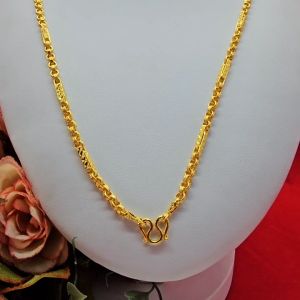 สร้อยคอทองลายทาโร่คั่นมะรุม ความยาว 24 นิ้ว น้ำหนักเทียบเท่า 1 บาท ชุบทอง ใส่แทนทองแท้ได้ ใส่ในชีวิตประจำวันได้