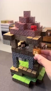 มายคราฟบล็อกแม่เหล็ก บล็อกแม่เหล็ก ของเล่นเพื่อการศึกษา ประกอบง่าย มีแม่เหล็กของเล่น DIY เหมาะสำหรับวัยรุ่น