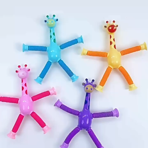 LED Deformation Telescopic Toy Giraffe Cartoon Suction Cup giraffe Stretch Shape Light-up Toy