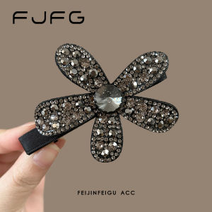 Korean Style Elegant Flower Hair Clip Womens Side Hair Clip Diamond Embellished Duckbill Hair Clip Hair Decoration
