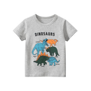 27Kids | Cotton Cartoon Dinosaur T-Shirt Short Sleeve