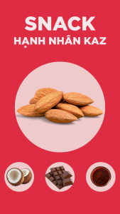 [HỘP 12 GÓI] Snack Hạnh Nhân KAZ 35G Nhiều Vị - Ngon Lạ Miệng - Giàu Dinh Dưỡng