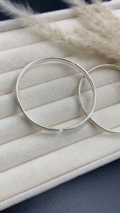 Lắc Tay Vòng Tay Bạc Nguyên Chất S99 Trơn Bản Vuông Dẹt Bo Góc Kiểu Giản Đơn Sang Trọng Bạc Hiểu Minh LTU563