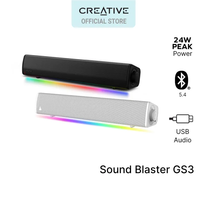 Creative Sound Blaster GS3 RGB Gaming Soundbar with Superwide™ Technology and Flexible Connectivity