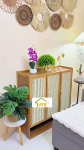 Dust-Proof Bamboo Cabinet & Wall-Mounted Shoe Storage: A Simple & Durable Entrance Shoe Organizer