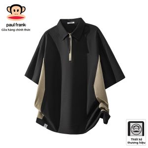Paul Frank | Áo Polo Phối Màu Nửa Zip Form Ôm Nhanh Khô