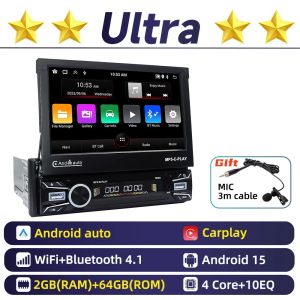 For Citroen Evasion 1998-2002 7" Telescopic Screen Android 1 Din Car Stereo CarPlay GPS Multimedia Radio Autoradio Head Unit