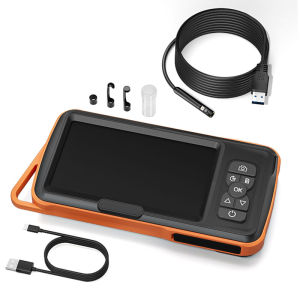 Máy Nội Soi Công Nghiệp Với Màn Hình 5  Kiểm Tra Ô Tô Borescope Video Camera USB Chống Nước Lấy Nét Tự Động Kép Ba