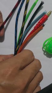 1Meter Pelindung kabel Pet Braided Sleeve Sleeving Bungkus Kabel lebar flat 3mm tahan anti panas