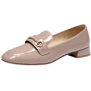 Tigrisso Fashion Loafers Low Heel Flat Bottom Small Leather Bean Shoes Comfortable Casual Slip-On round Toe Leather Sneakers