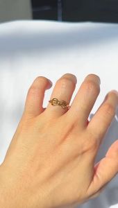 Cincin emas asli kadar 70 lokal 65 pita polos tanpa permata ribbon bow ringan tampak besar