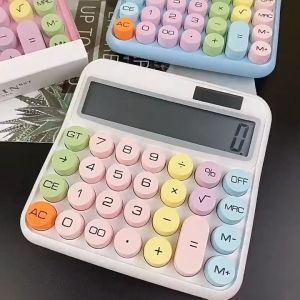 CW-SHOP(F873)*พร้อมส่งในไทย*เครื่องคิดเลข 12 หลัก หน้าจอขนาดใหญ่ ลาย จุด สไตล์เกาหลี สําหรับโรงเรียน และสํานักงาน