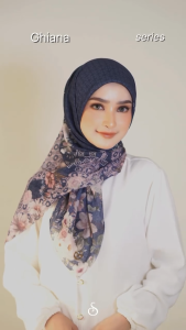 Cileunyi Collection Hijab Segiempat Motif Ghiana Series by Ansania with Box Bahan Voal Premium Motif Floral Finishing Laser Cut Breathable Rapi Wangi Tahan Lama Jilbab Segi Empat Kerudung Print