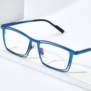 FONEX แว่นตาไทเทเนียมชายกรอบแว่นตาสี่เหลี่ยมแบรนด์ดีไซน์เรโทรผู้ชายแว่นสายตาวินเทจญี่ปุ่น85765