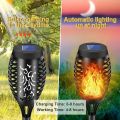4/2/1Pcs Solar Flame Lights Torch Flickering Light Waterproof Garden Decoration Outdoor Lawn Tiki Led Path Yard Patio Floor Lamp. 
