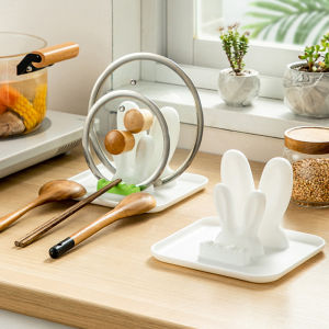 ชั้นวางหม้อเคาน์เตอร์ห้องครัวชั้นวางเขียงใช้ในบ้านแบบระบายน้ำได้ชั้นวางหม้อไม้พายชั้นวางเขียงแบบนั่ง