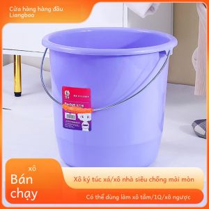 Thùng Nước Nhựa Dày Dung Tích Lớn Dùng Cho Sinh Viên Ký Túc Xá Gia Đình Giặt Xe Tắm Thùng Nước Tròn Có Tay Cầm Bằng Nhựa