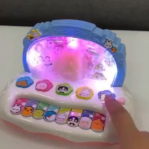 Children educational Play Baby Rotating Music Piano with Light Sound Educational Toys Kids Gift Animals Sounding Keyboard