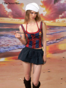 American Style Strapless Vest Top Bralette Hot Girl Halter Neck Mini Dress Womens Summer Fashion Set Long Pants Spandex