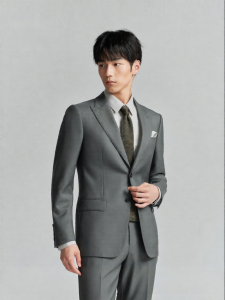 Mens Fashion Formal Suit Jacket and Trousers Set Grey-Teal