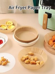 50/100 PCS Air Fryer Paper Liner Disposable Air Fryer Sheet Oil-proof 6.3" Non-Stick Baking Paper