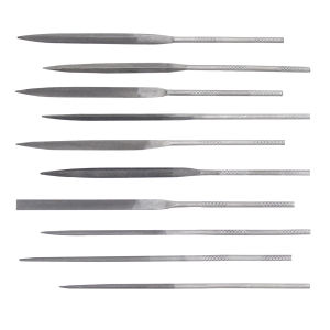 10pcs File Set Without Handles Double Cut with Medium Teeth Ideal for Precise and Detailed Work As Deburring Metal etc.