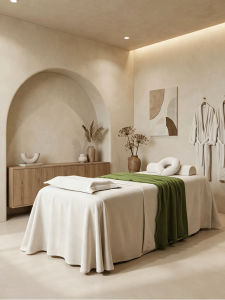 PINGRANXINDONG | Luxury Pure Color Spa Bed Cover Set